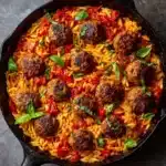 Meatball Orzo Skillet Recipe