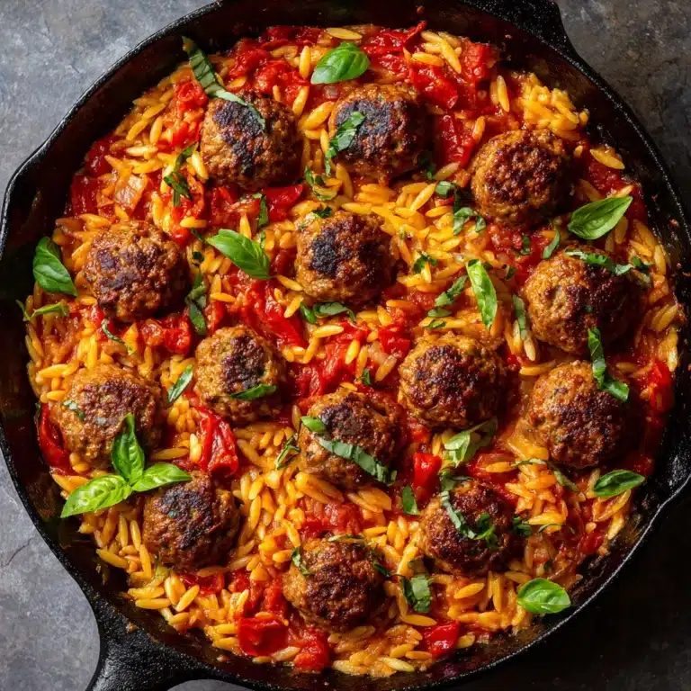 Meatball Orzo Skillet Recipe