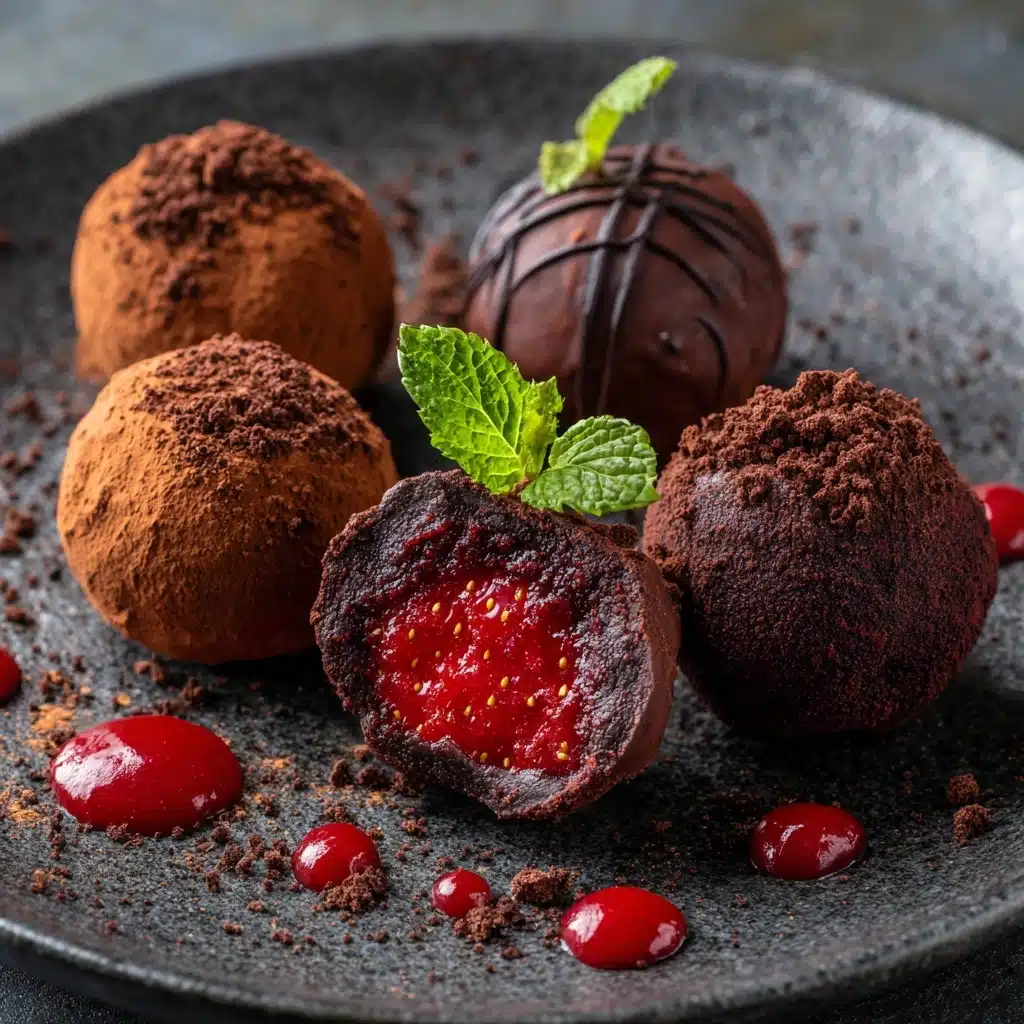 Strawberry Dark Chocolate Truffles Recipe - Recipe Image