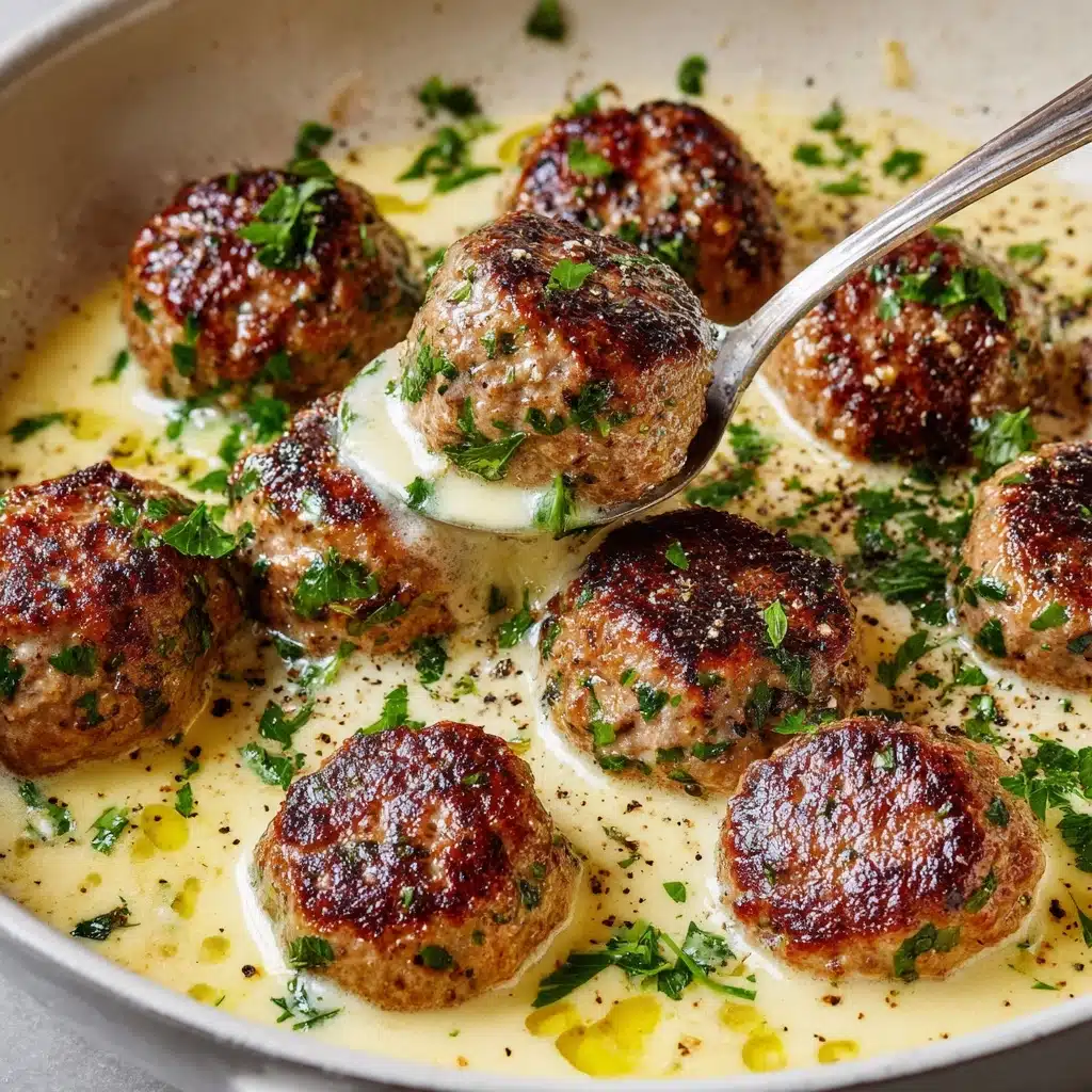 Chicken Ricotta Meatballs with Spinach Alfredo Sauce Recipe - Recipe Image