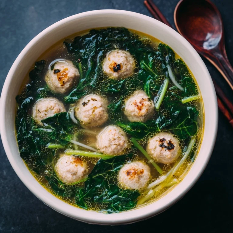 Vietnamese Mustard Green Soup with Shrimp Balls Recipe