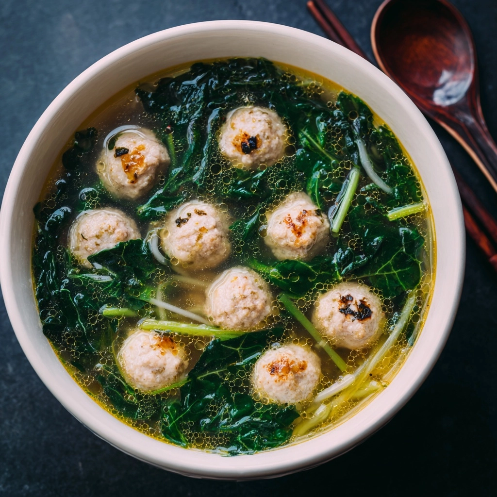 Vietnamese Mustard Green Soup with Shrimp Balls Recipe