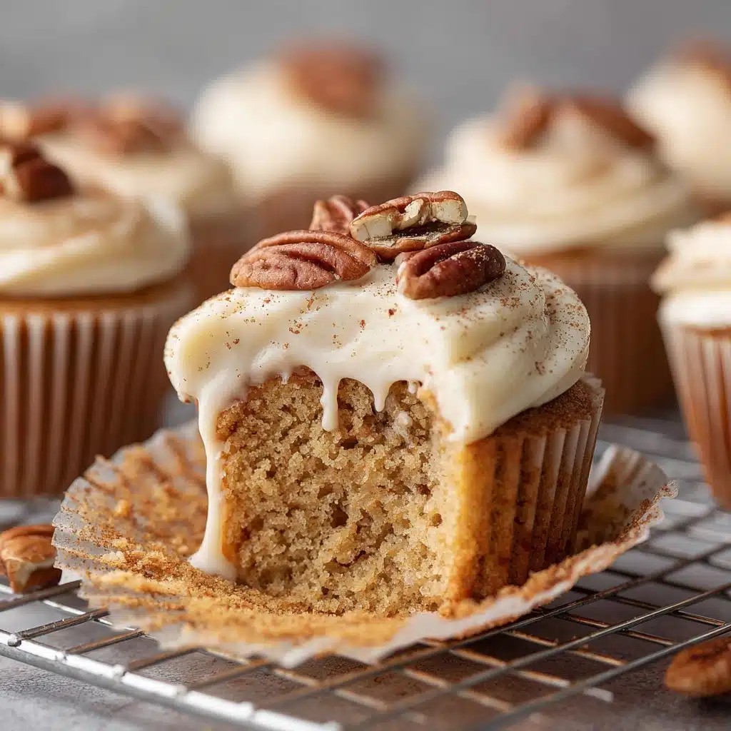 Banana Cinnamon Pecan Cupcakes with Cream Cheese Frosting Recipe - Recipe Image