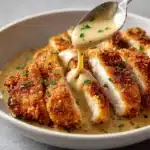 Parmesan Crusted Chicken with Creamy Garlic Sauce Recipe