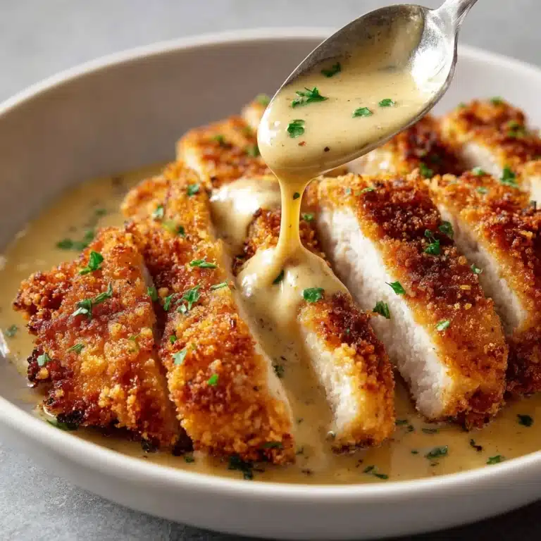 Parmesan Crusted Chicken with Creamy Garlic Sauce Recipe