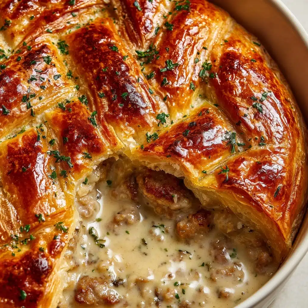 Sausage Gravy Puff Pie Recipe - Recipe Image
