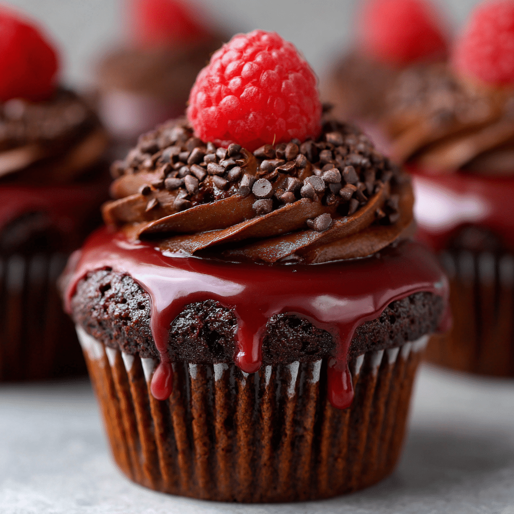 Irresistible Raspberry Chocolate Cupcakes Recipe - Recipe Image