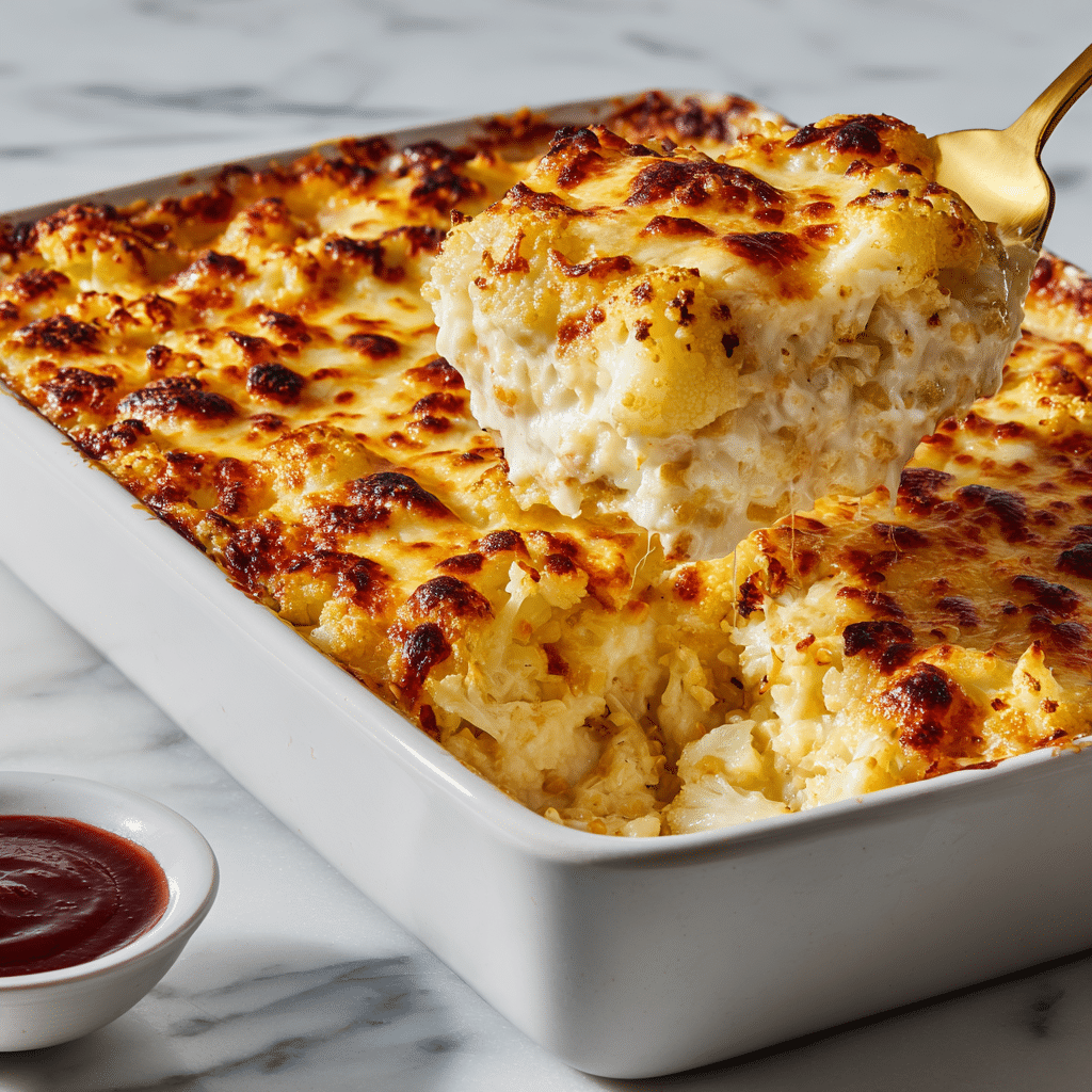 BBQ Chicken Cauliflower Rice Casserole Recipe - Recipe Image