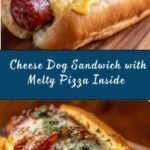 Huge Cheese Dog Sandwich with a Pizza Slice Inside Recipe