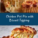 Biscuit Topped Cheesy Chicken Pot Pie Recipe