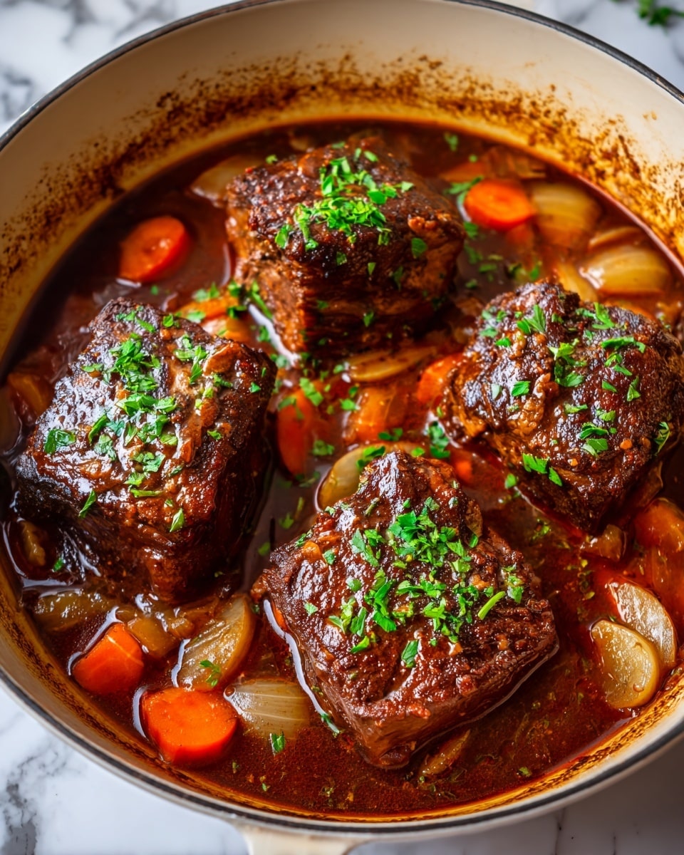 Braised Beef Shank with Red Wine and Vegetables Recipe - Recipe Image