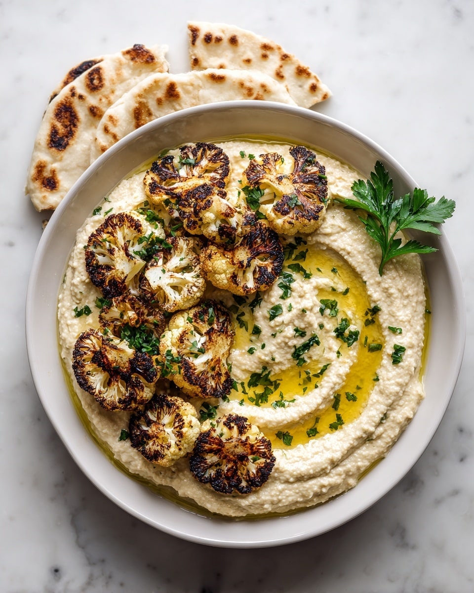 Crispy Roasted Cauliflower Hummus Recipe - Recipe Image