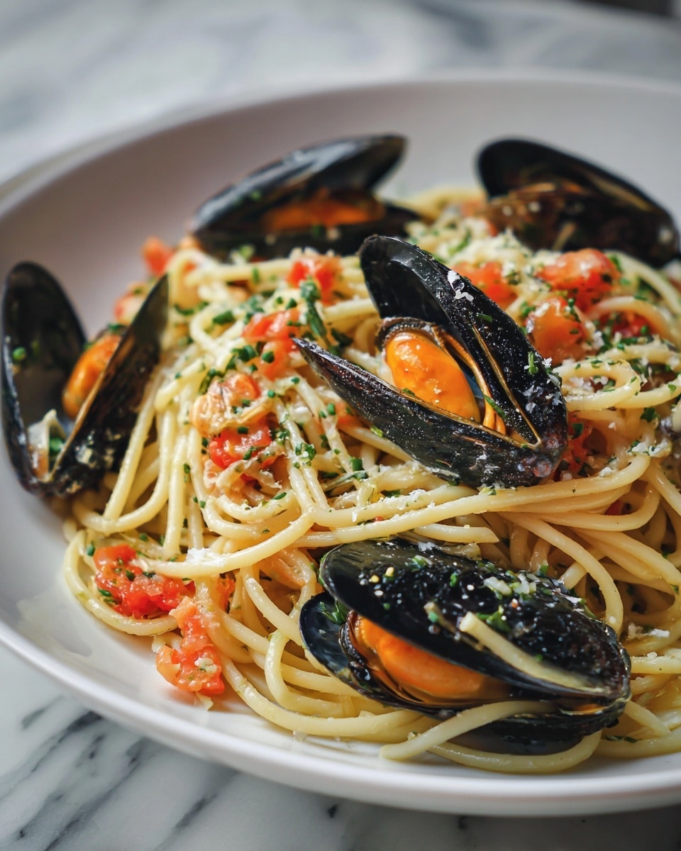 Speedy Mussels with Pasta Recipe - Recipe Image