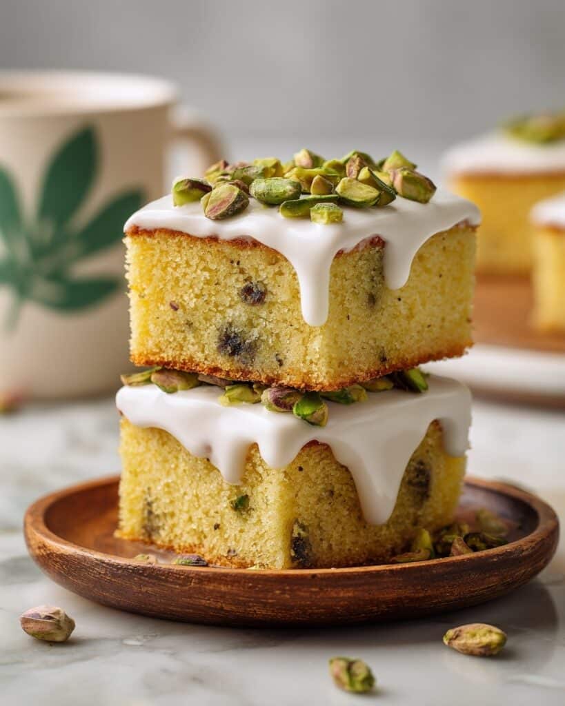 Lemon Pistachio Milk Cake with Cream Cheese Frosting Recipe