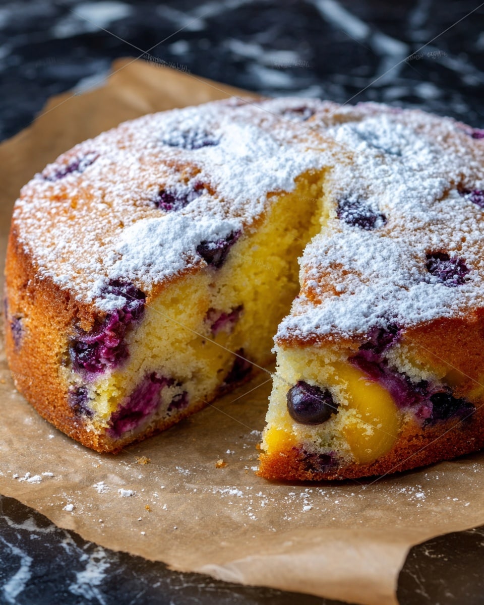 Peach Blueberry Cake Summer Recipe - Recipe Image