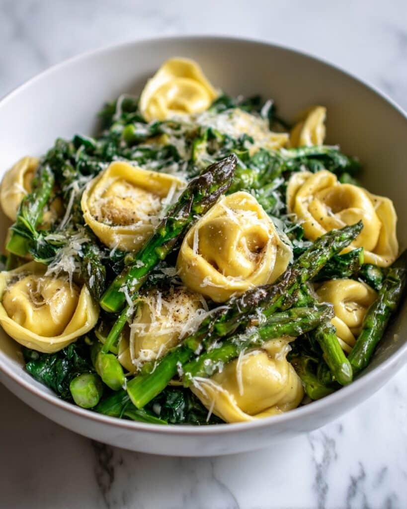 Spring Tortellini Salad with Asparagus, Peas, and Basil Recipe