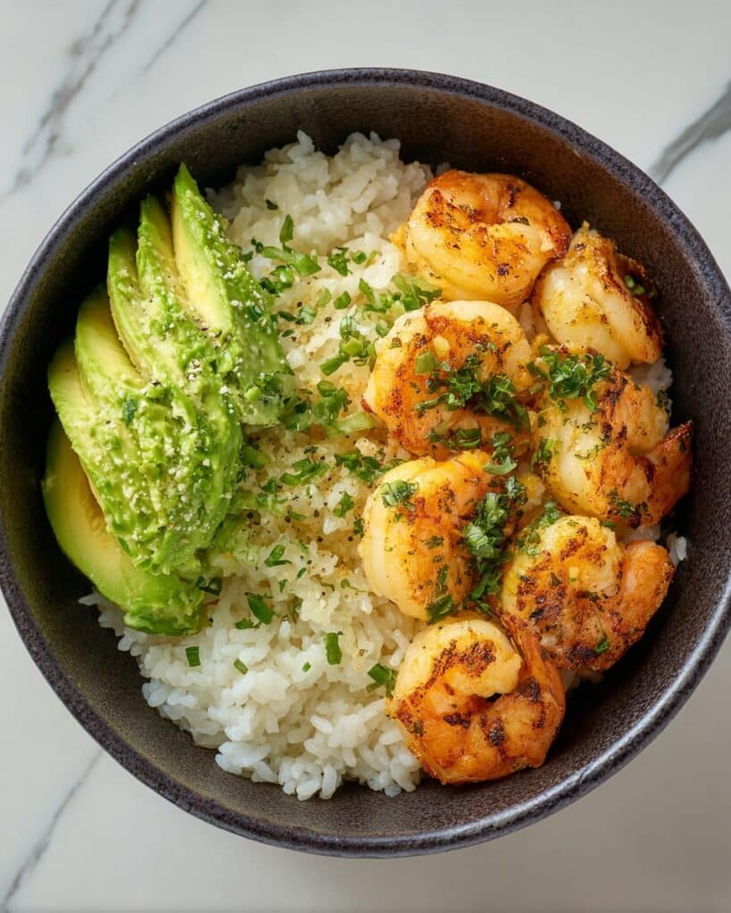 Spicy Shrimp and Avocado Rice Bowl Recipe