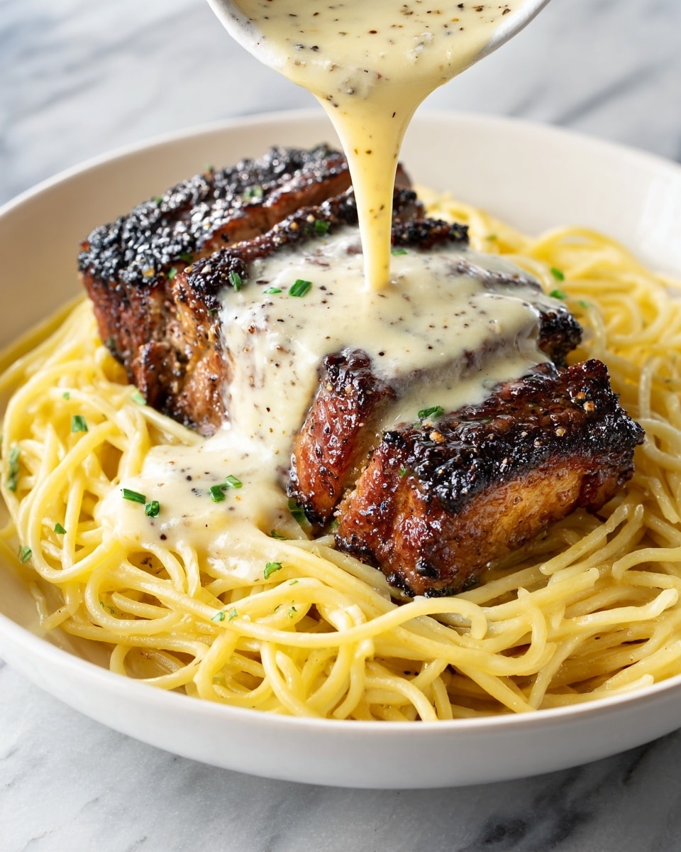 Gorgonzola Alfredo Steak Delight Recipe - Recipe Image