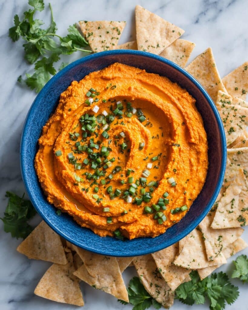 Sweet Potato Hummus with Crispy Pita Chips Recipe
