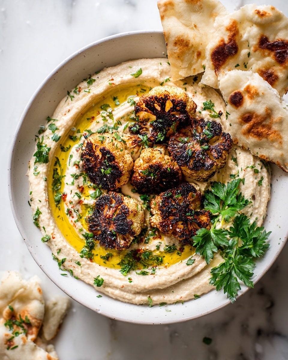 Crispy Roasted Cauliflower Hummus Recipe - Recipe Image