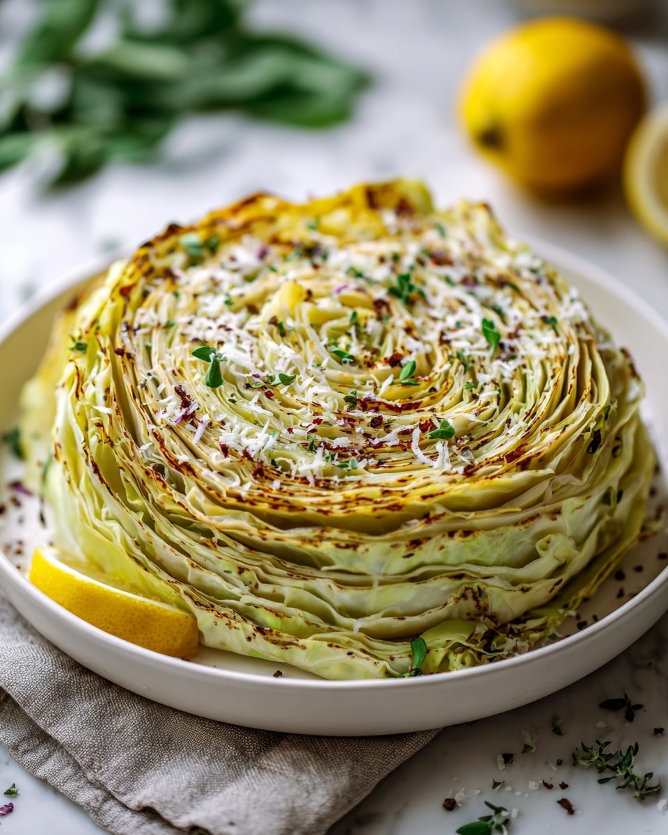 Slow Cooker Garlic Parmesan Whole Cabbage with Lemon Butter Recipe - Recipe Image