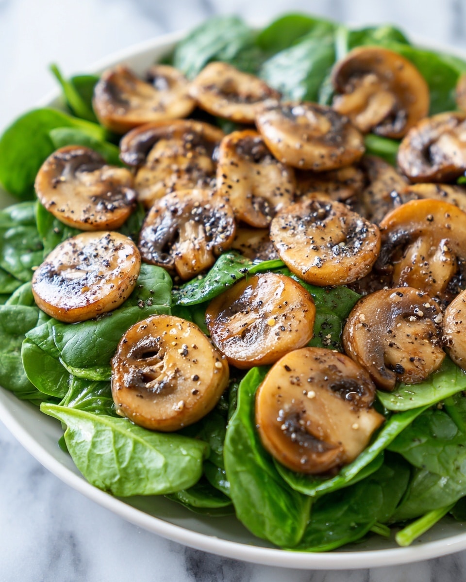 Easy Sautéed Mushrooms with Spinach Recipe - Recipe Image