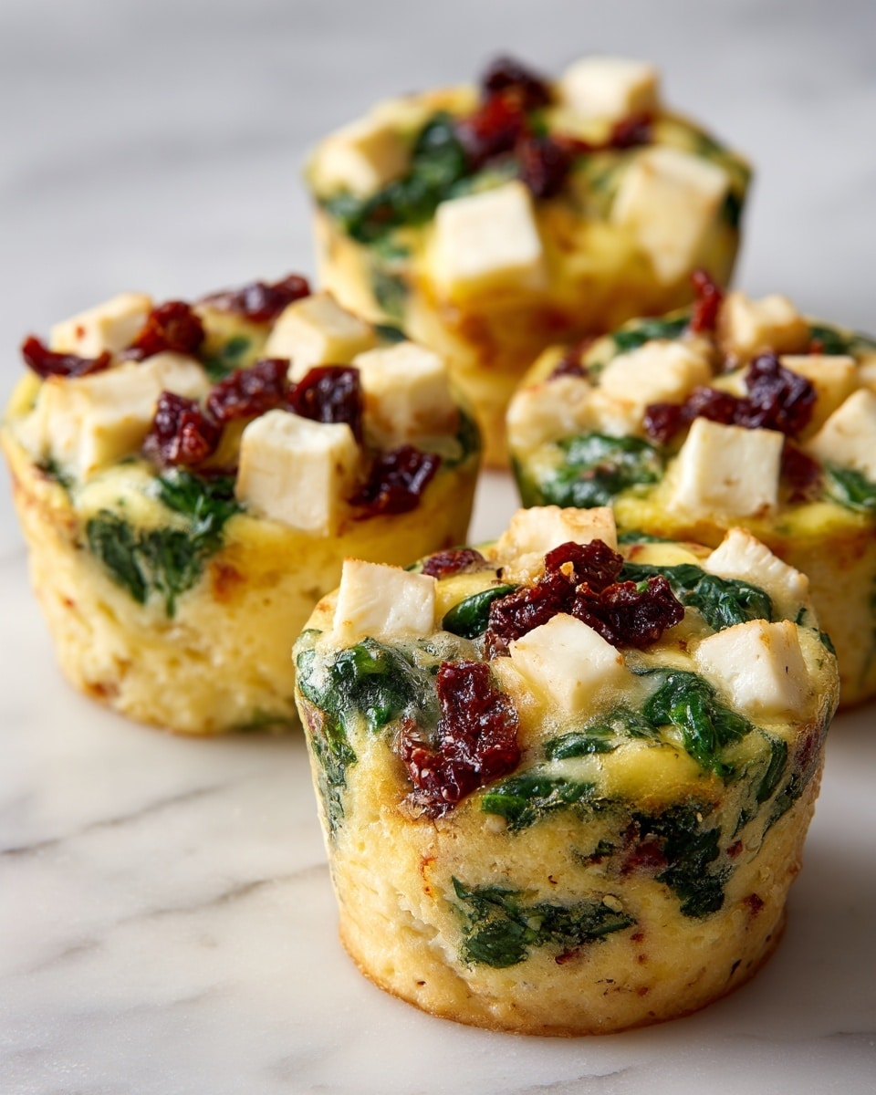 Spinach, Feta, and Sun-Dried Tomato Egg Muffin Cups Recipe - Recipe Image