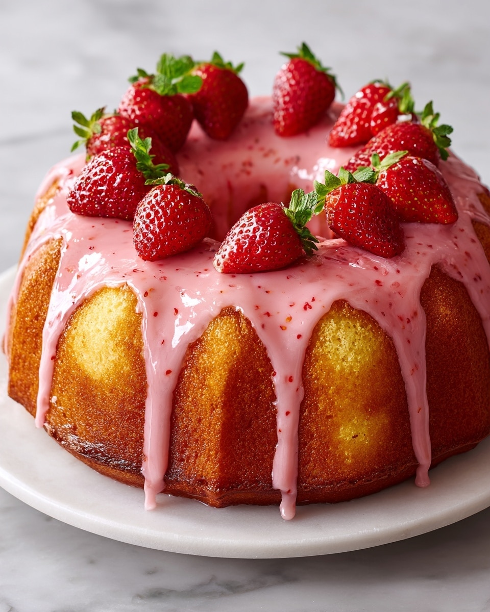 Strawberry Milkshake Pound Cake Recipe - Recipe Image