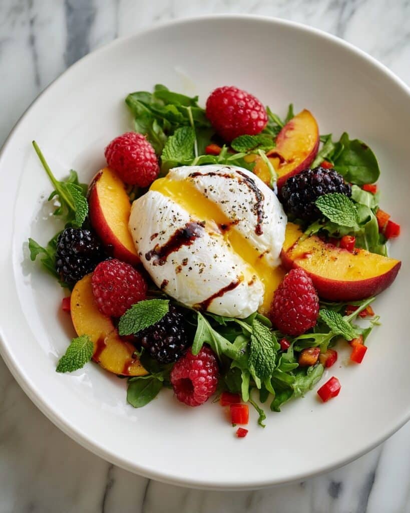 Peach Burrata Salad with Fresh Basil & Balsamic Glaze Recipe