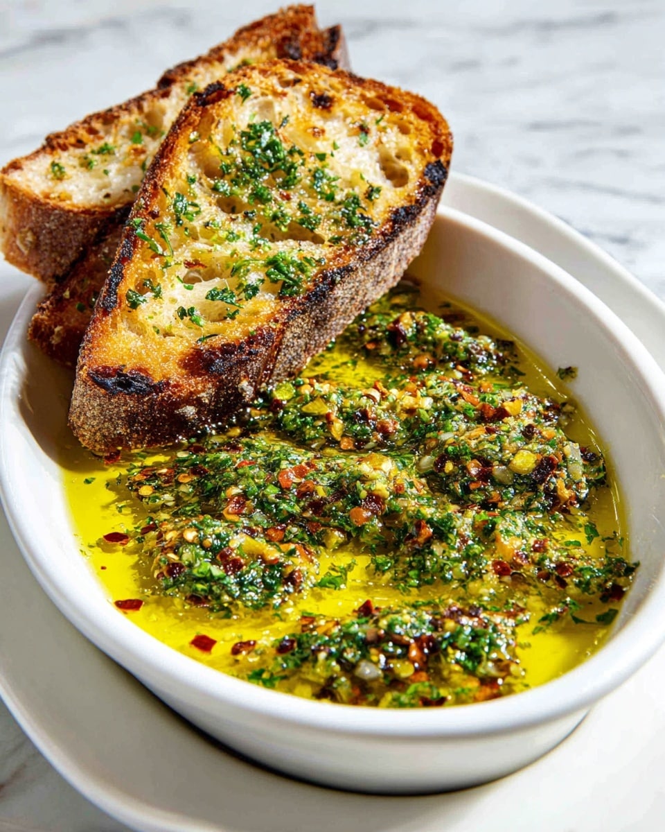 Olive Oil Herb Dip with Parmesan and Warm Bread Recipe - Recipe Image