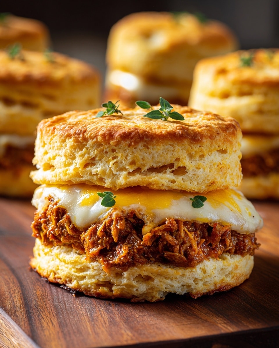 French Dip Biscuits with Roast Beef and Au Jus Recipe - Recipe Image