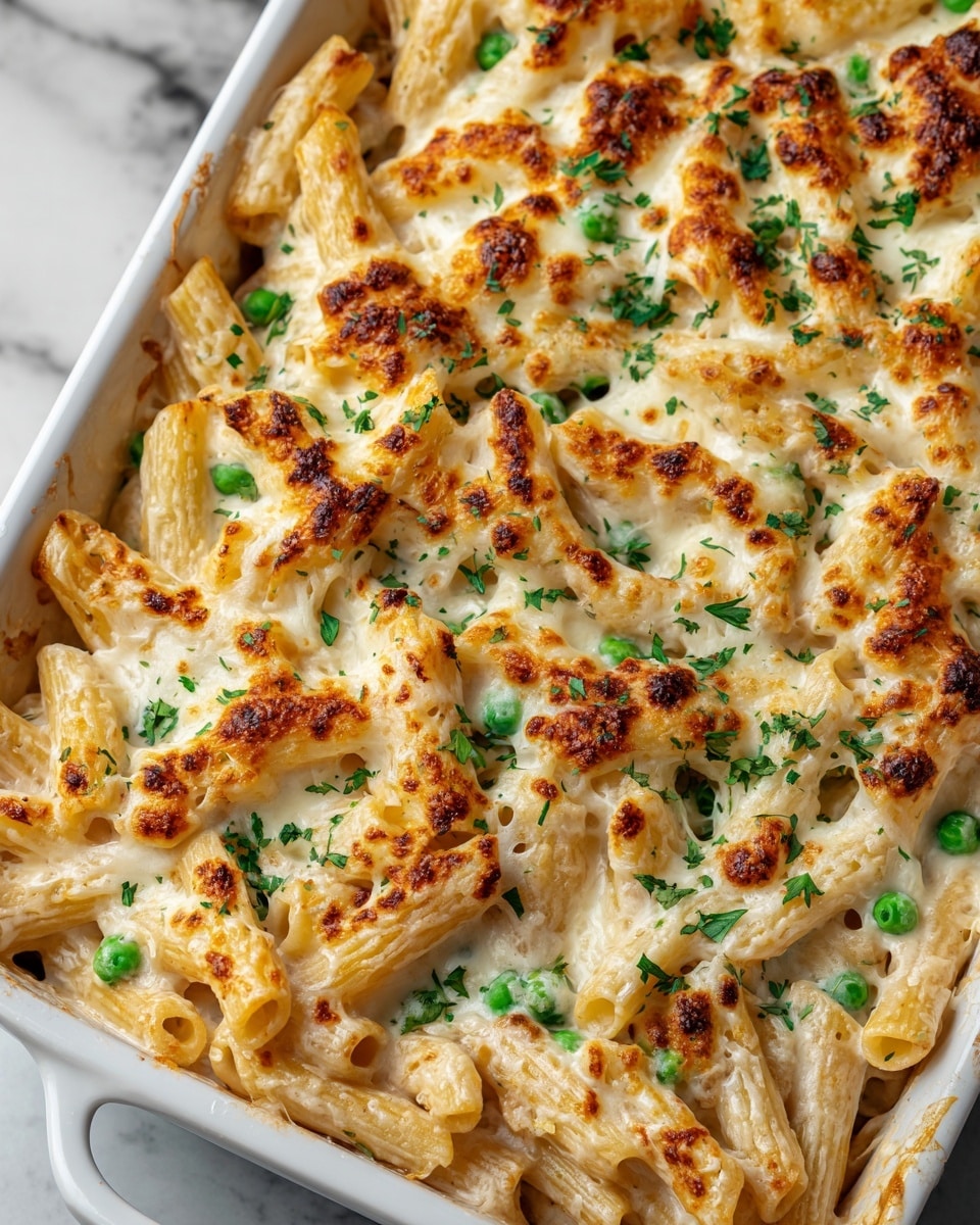 Creamy Chicken Alfredo Casserole Recipe - Recipe Image