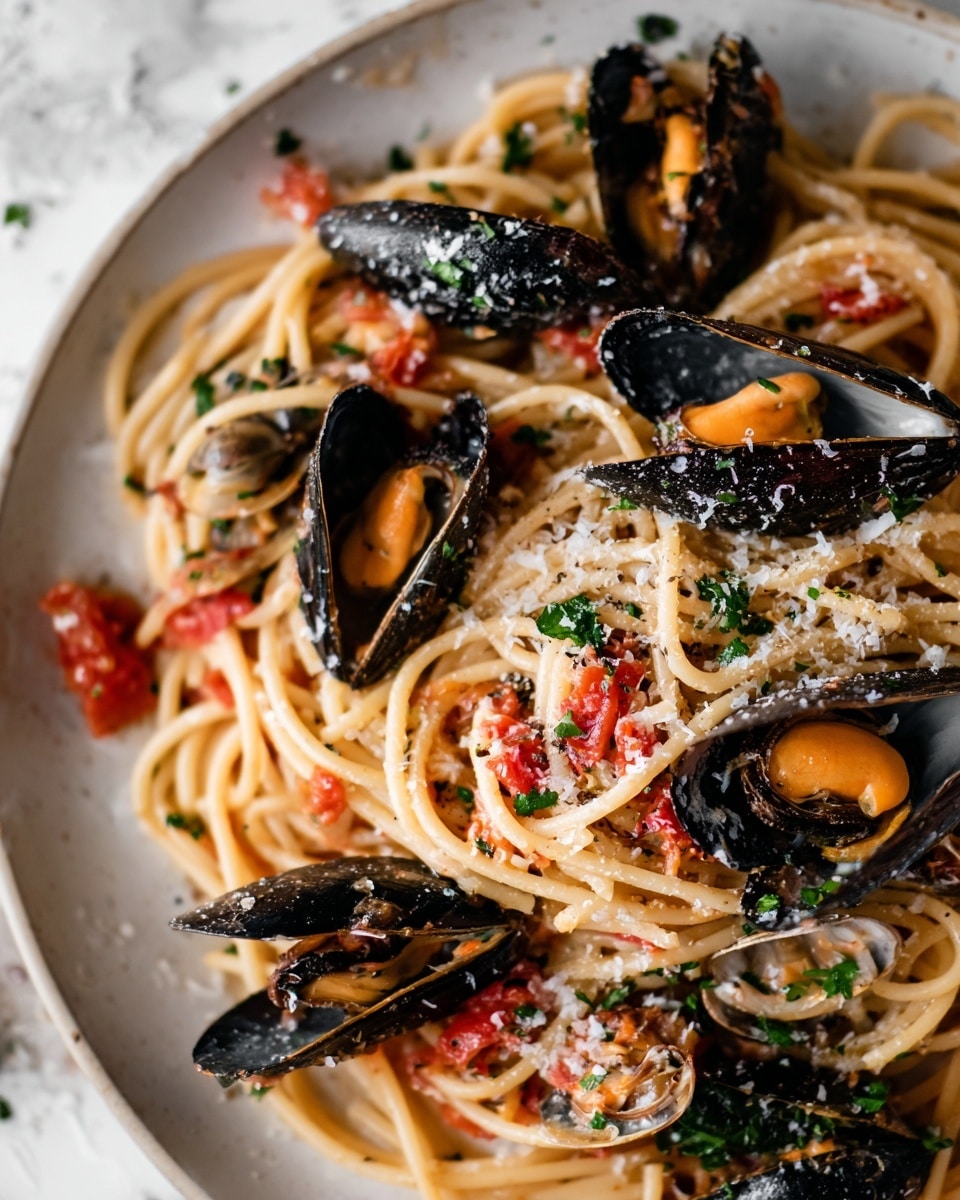 Speedy Mussels with Pasta Recipe - Recipe Image