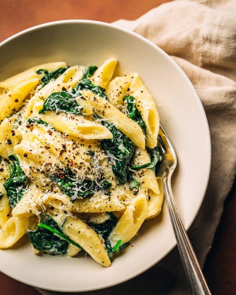 Garlic Spinach Pasta Recipe
