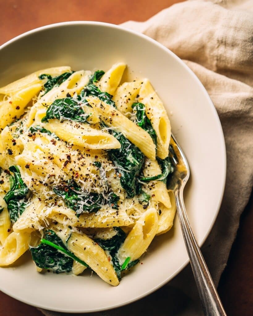 Garlic Spinach Pasta Recipe