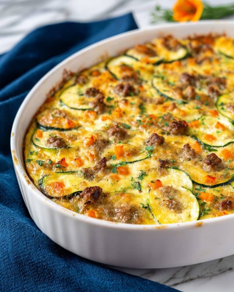 Savory Ground Turkey Zucchini Casserole Recipe