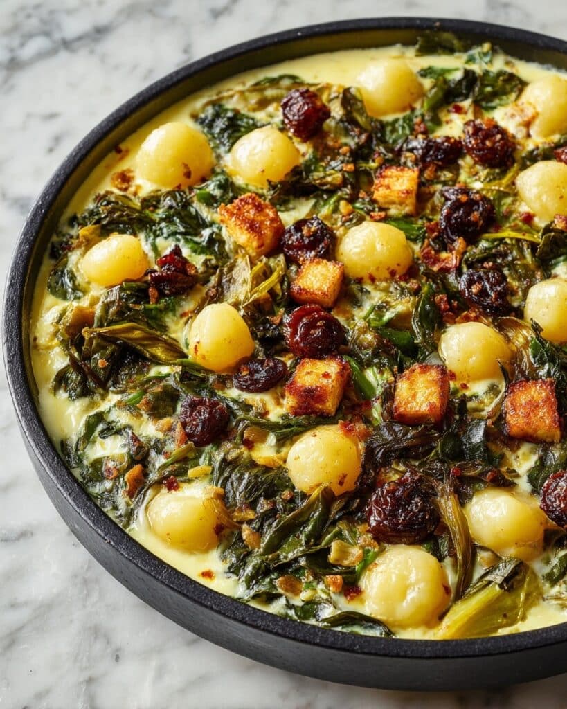 Baked Gnocchi with Sprouts and Leeks Recipe