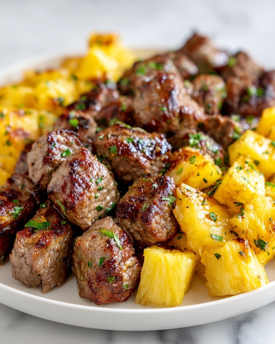Garlic Butter Steak Bites with Pineapple Recipe - Recipe Image