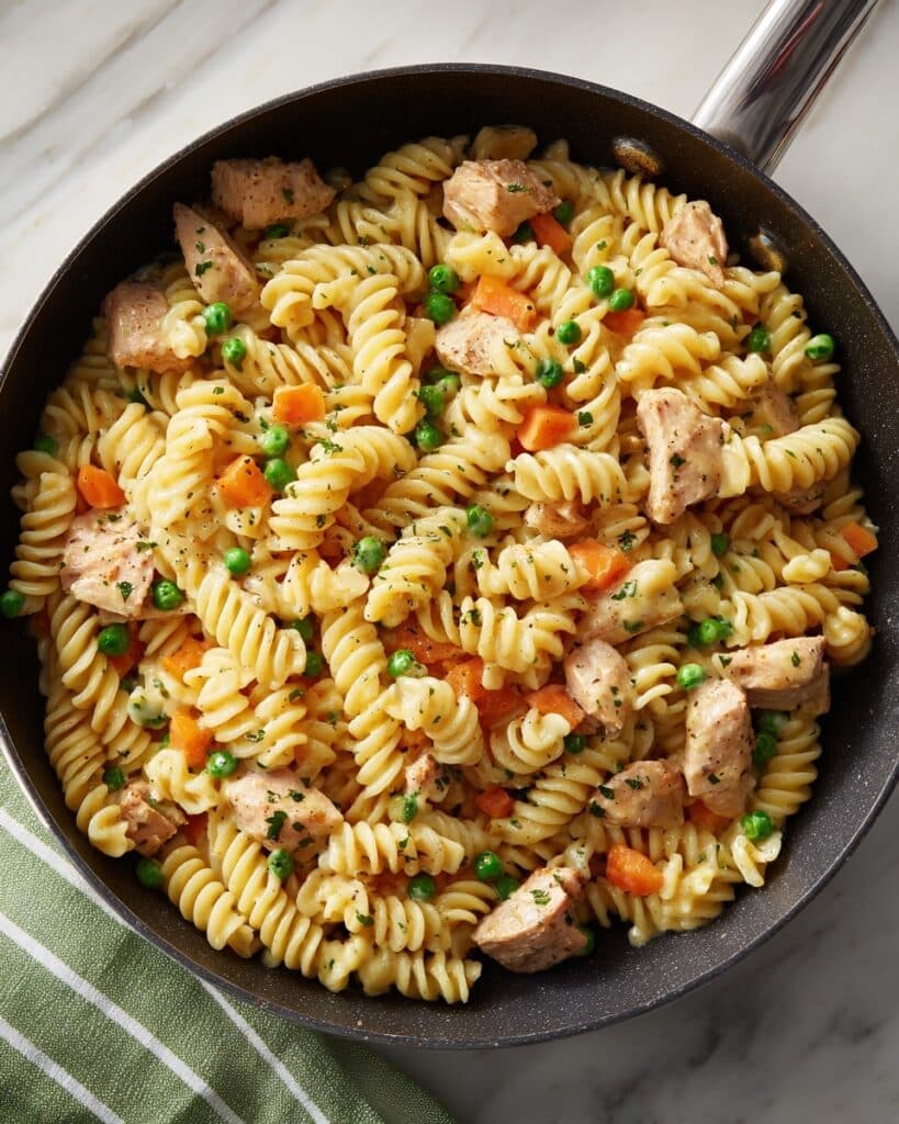 Chicken Pot Pie Noodle Skillet Recipe