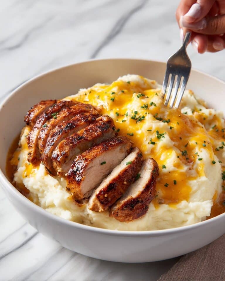 Garlic Parmesan Chicken Steak Bake with Cheesy Loaded Mashed Potatoes Recipe