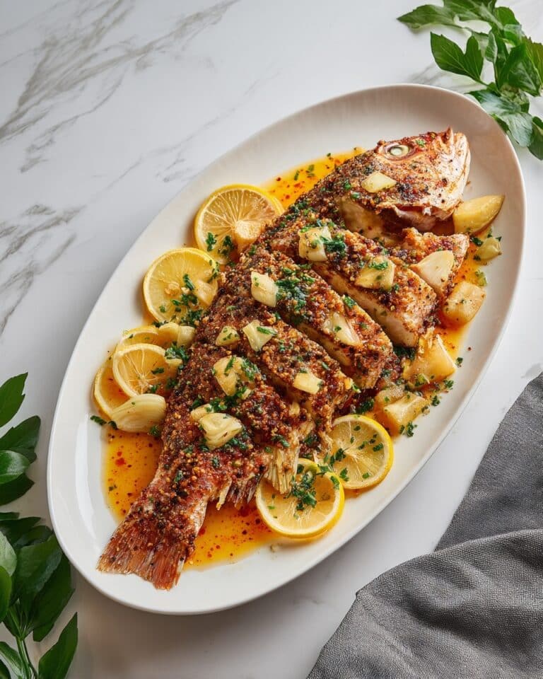 Baked Red Snapper with Garlic and Herbs Recipe