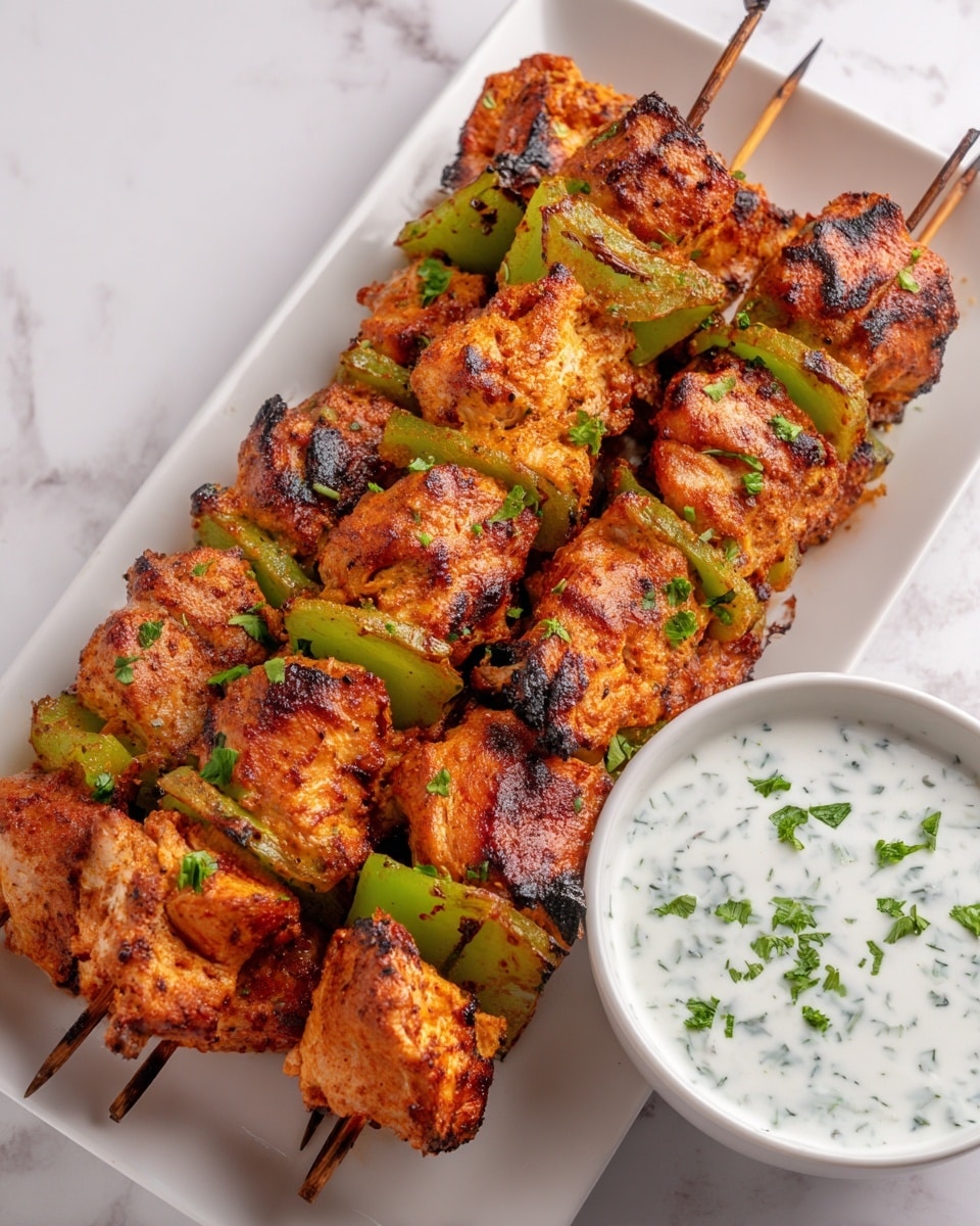Spicy Honey Jalapeño Chicken Skewers with Cilantro Lime Dip Recipe - Recipe Image