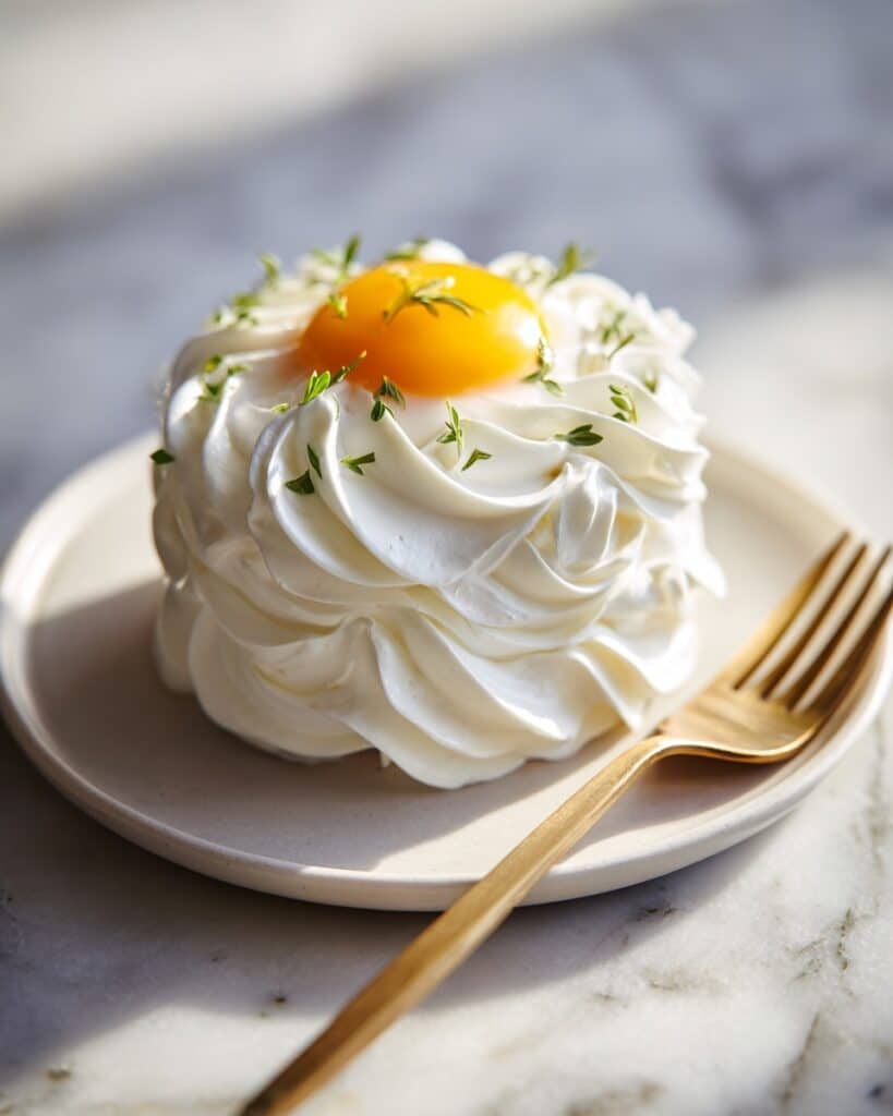 Cloud Eggs Variations with Ham & Swiss, Garlic & Parmesan, Bacon & Cheddar, and Gruyere & Chives Recipe