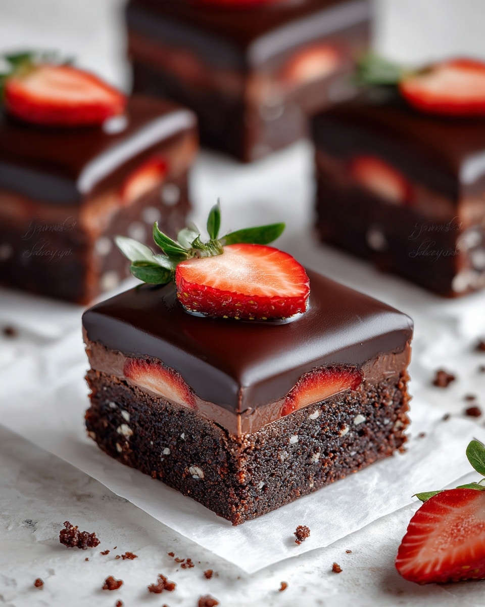 Chocolate-Covered Strawberry Brownies Recipe - Recipe Image
