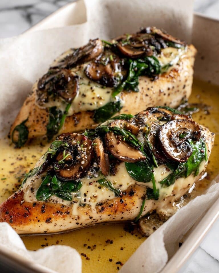 Baked Chicken with Spinach and Mushrooms Recipe
