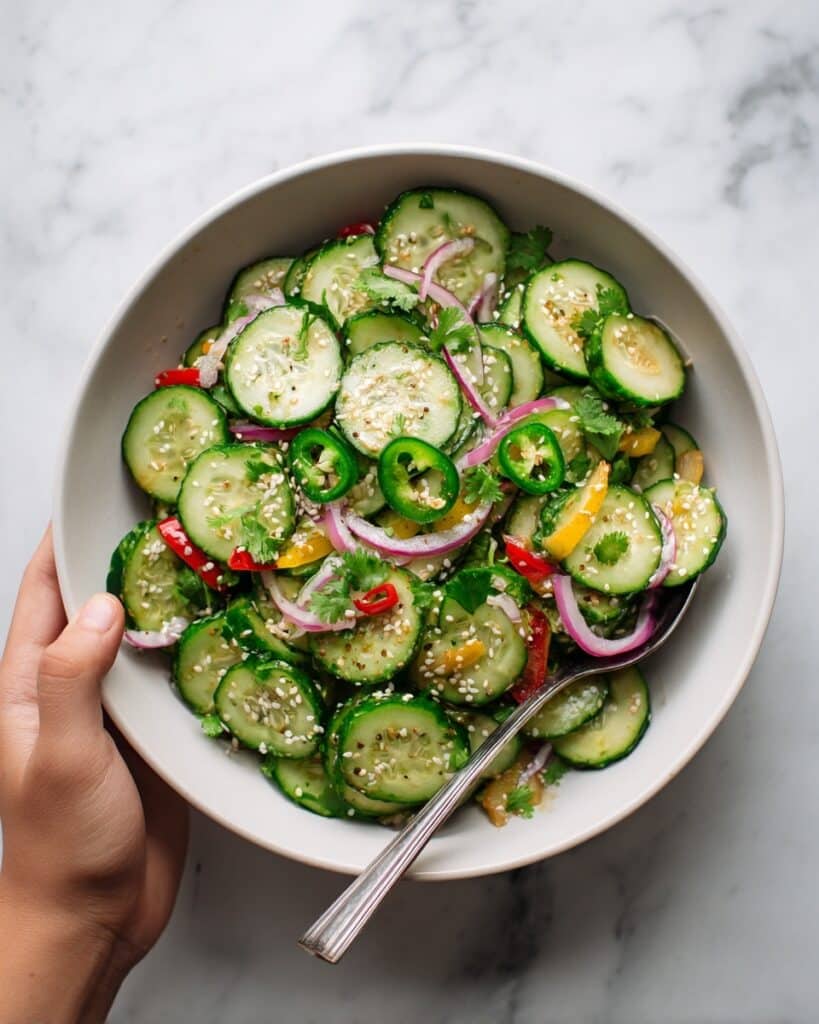 Pickled Cucumber, Onion, and Bell Pepper Salad Recipe