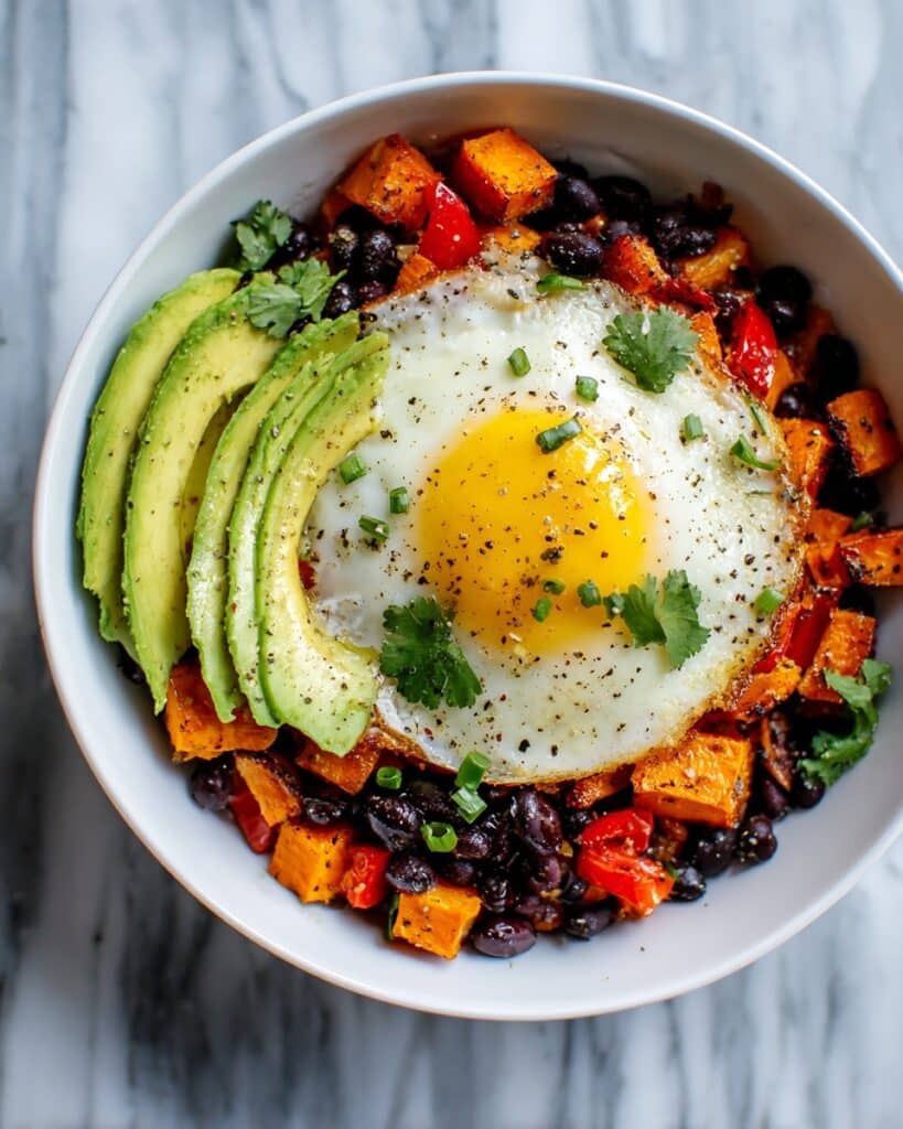 Southwest Sweet Potato Hash with Fried Eggs and Avocado Recipe