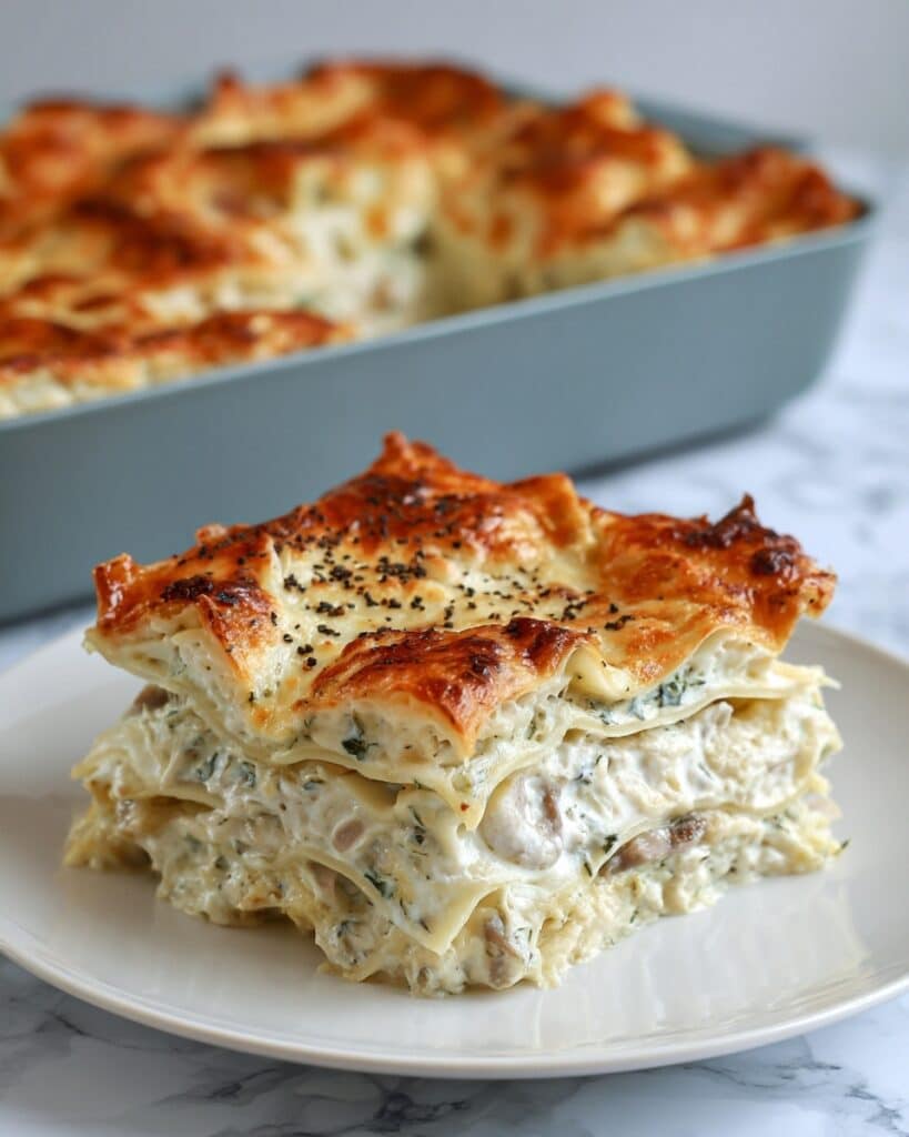 Spinach and Mushroom White Lasagna Recipe