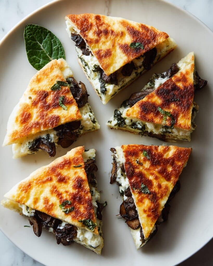 Baked Spinach Mushroom Quesadillas Recipe