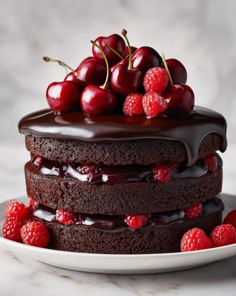 Chocolate Raspberry Truffle Cake Recipe
